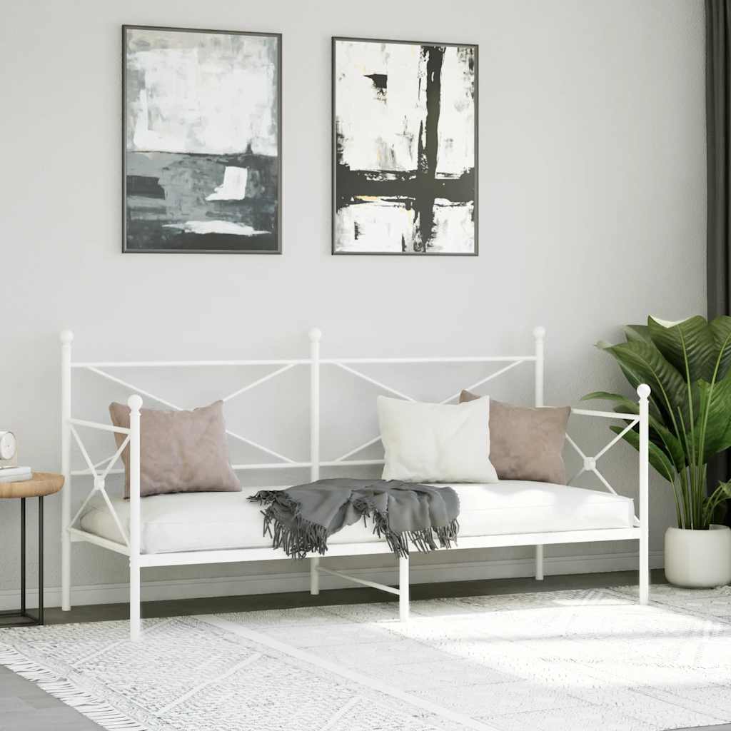 Vidaxl slaapbank zonder matras 90x200 cm staal wit