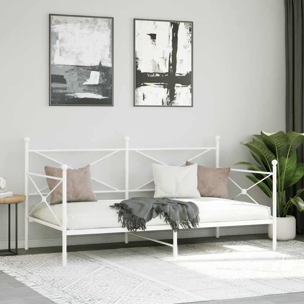 Vidaxl slaapbank zonder matras 100x200 cm staal wit