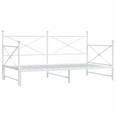 Vidaxl slaapbank met onderschuifbed zonder matras 100x190 cm staal wit