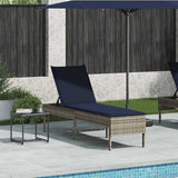 Vidaxl ligstoel met kussen grijs 55x200x44cm polyrotan