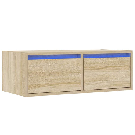 Vidaxl tv-meubel met led-verlichting 75x35,5x25 cm sonoma eikenkleurig