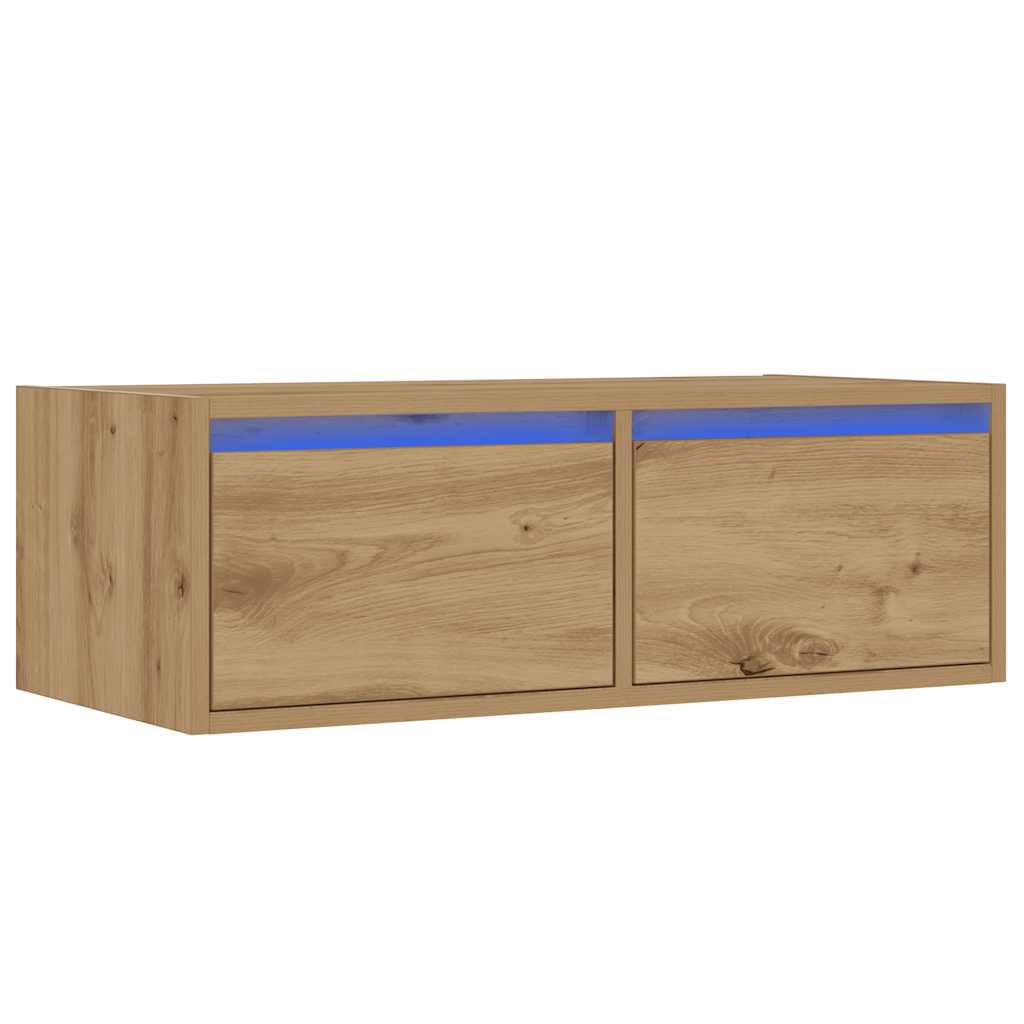 Vidaxl tv-meubel met led-verlichting 75x35,5x25 cm artisanaal eiken