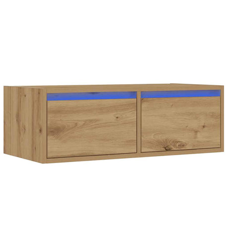 Vidaxl tv-meubel met led-verlichting 75x35,5x25 cm artisanaal eiken