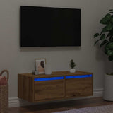 Vidaxl tv-meubel met led-verlichting 75x35,5x25 cm artisanaal eiken