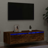 Vidaxl tv-meubel met led-verlichting 100x35,5x25 cm gerookt eikenkleur