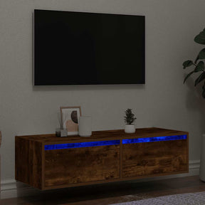 Vidaxl tv-meubel met led-verlichting 100x35,5x25 cm gerookt eikenkleur