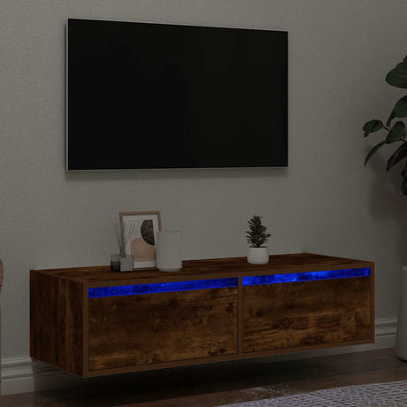 Vidaxl tv-meubel met led-verlichting 100x35,5x25 cm gerookt eikenkleur
