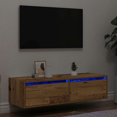 Vidaxl tv-meubel met led-verlichting 100x35,5x25 cm oud houtkleurig