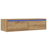 Vidaxl tv-meubel met led-verlichting 100x35,5x25 cm artisanaal eiken