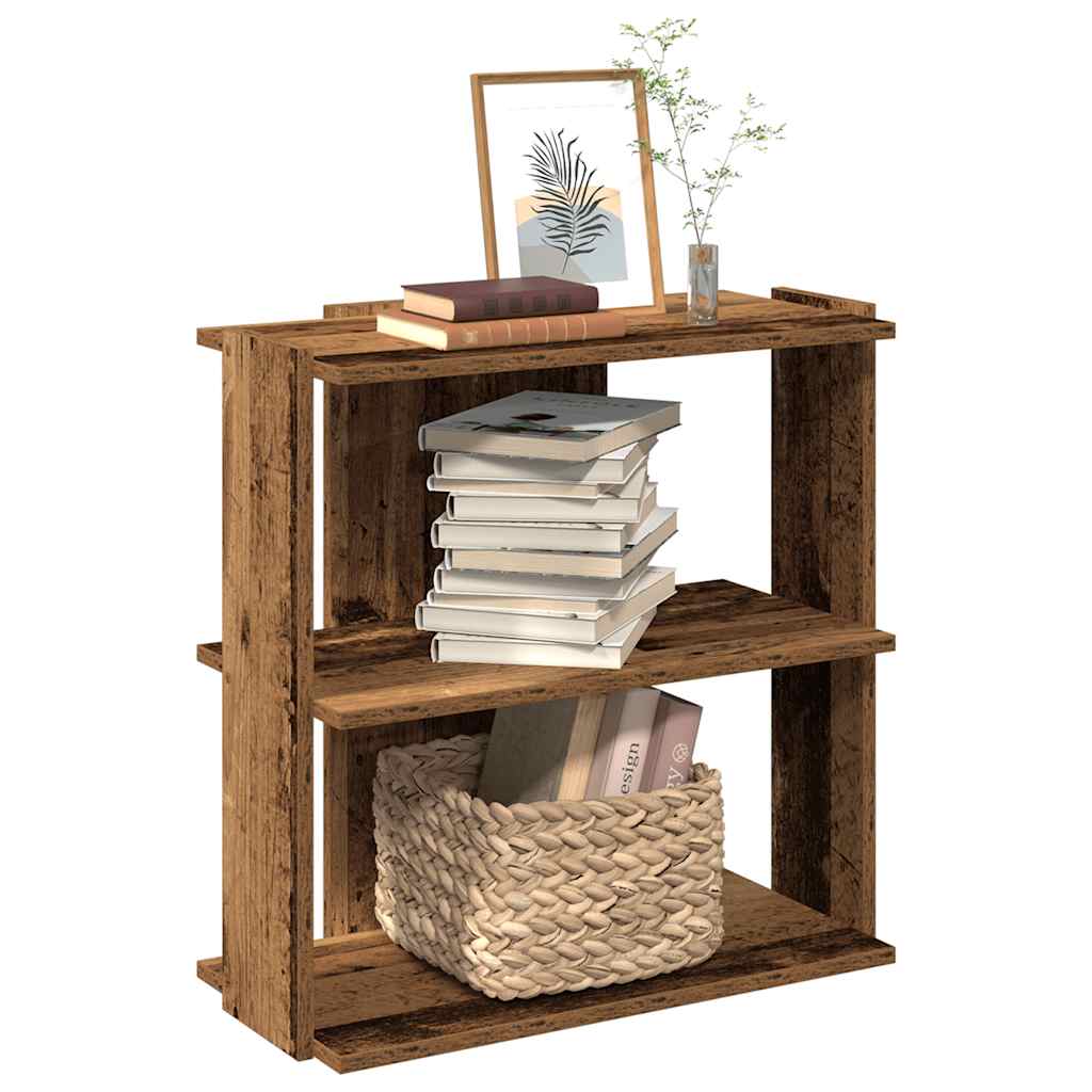 Vidaxl boekenkast 3-laags 60x30x60 cm bewerkt hout oud houtkleur