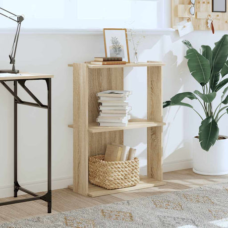 Vidaxl boekenkast 3-laags 60x30x80 cm bewerkt hout sonoma eikenkleurig