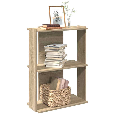 Vidaxl boekenkast 3-laags 60x30x80 cm bewerkt hout sonoma eikenkleurig