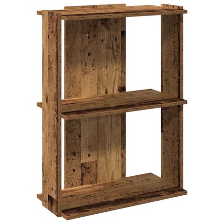 Vidaxl boekenkast 3-laags 60x30x80 cm bewerkt hout oud houtkleur