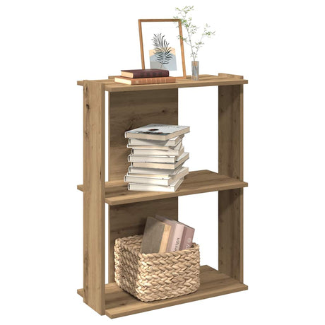 Vidaxl boekenkast 3-laags 60x30x80 cm bewerkt hout artisanaal eiken