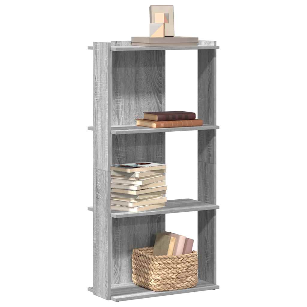 Vidaxl boekenkast 3-laags 60x30x120 cm bewerkt hout grijs sonoma eiken