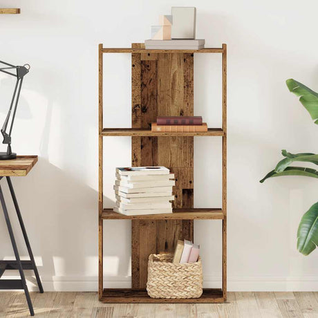Vidaxl boekenkast 3-laags 60x30x120 cm bewerkt hout oud houtkleur