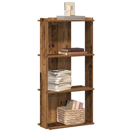 Vidaxl boekenkast 3-laags 60x30x120 cm bewerkt hout oud houtkleur