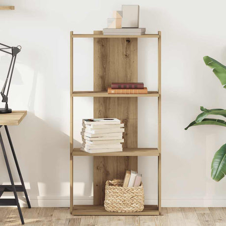 Vidaxl boekenkast 3-laags 60x30x120 cm bewerkt hout artisanaal eiken