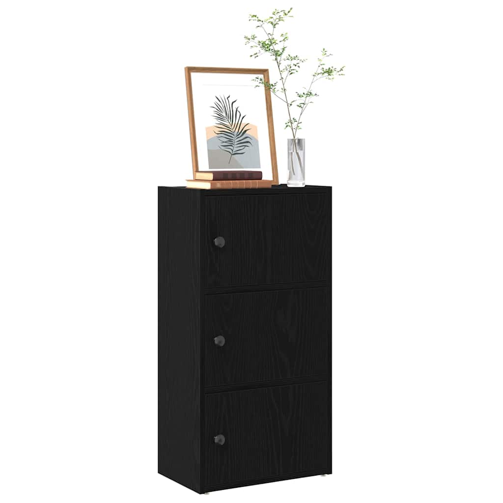 Vidaxl boekenkast 40x24x77 cm bewerkt hout zwart eikenkleurig
