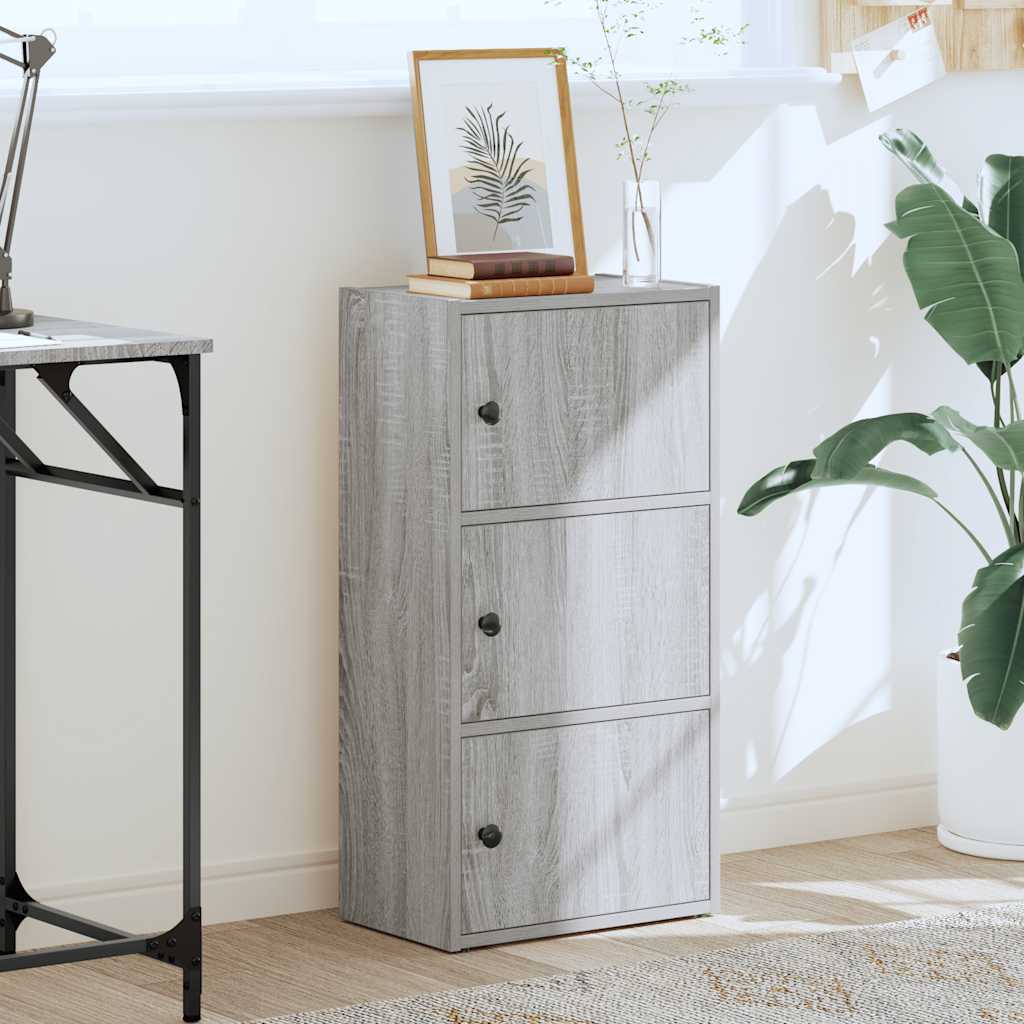 Vidaxl boekenkast 40x24x77 cm bewerkt hout grijs sonoma eikenkleurig