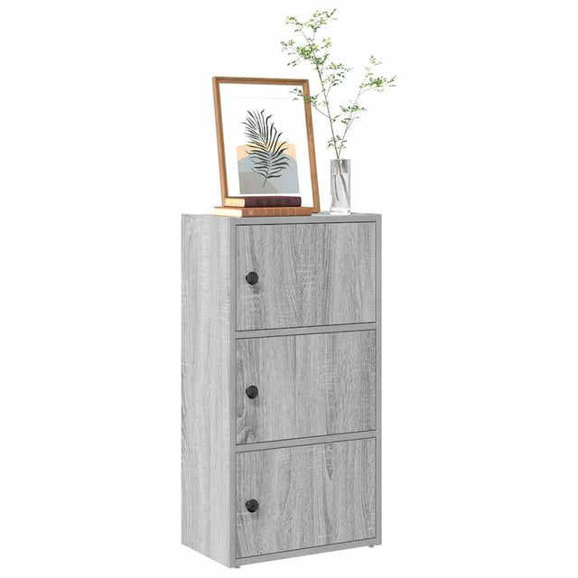 Vidaxl boekenkast 40x24x77 cm bewerkt hout grijs sonoma eikenkleurig