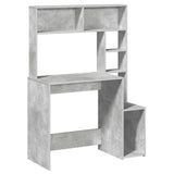 Vidaxl bureau met schappen 100x45x140 cm bewerkt hout betongrijs