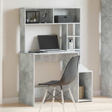 Vidaxl bureau met schappen 100x45x140 cm bewerkt hout betongrijs