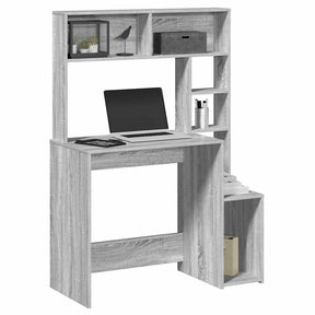 Vidaxl bureau met schappen 100x45x140 cm bewerkt hout grijs sonoma