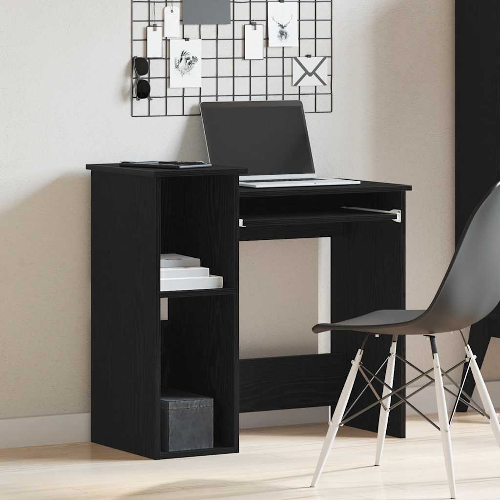 Vidaxl bureau met schappen 84x40x78 cm bewerkt hout zwart