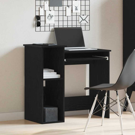 Vidaxl bureau met schappen 84x40x78 cm bewerkt hout zwart