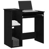 Vidaxl bureau met schappen 84x40x78 cm bewerkt hout zwart