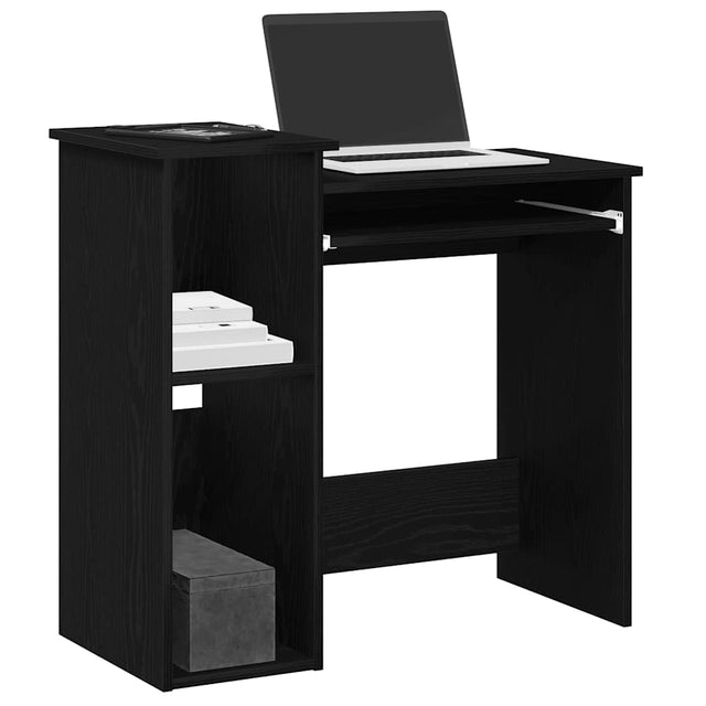 Vidaxl bureau met schappen 84x40x78 cm bewerkt hout zwart