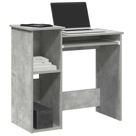 Vidaxl bureau met schappen 84x40x78 cm bewerkt hout betongrijs
