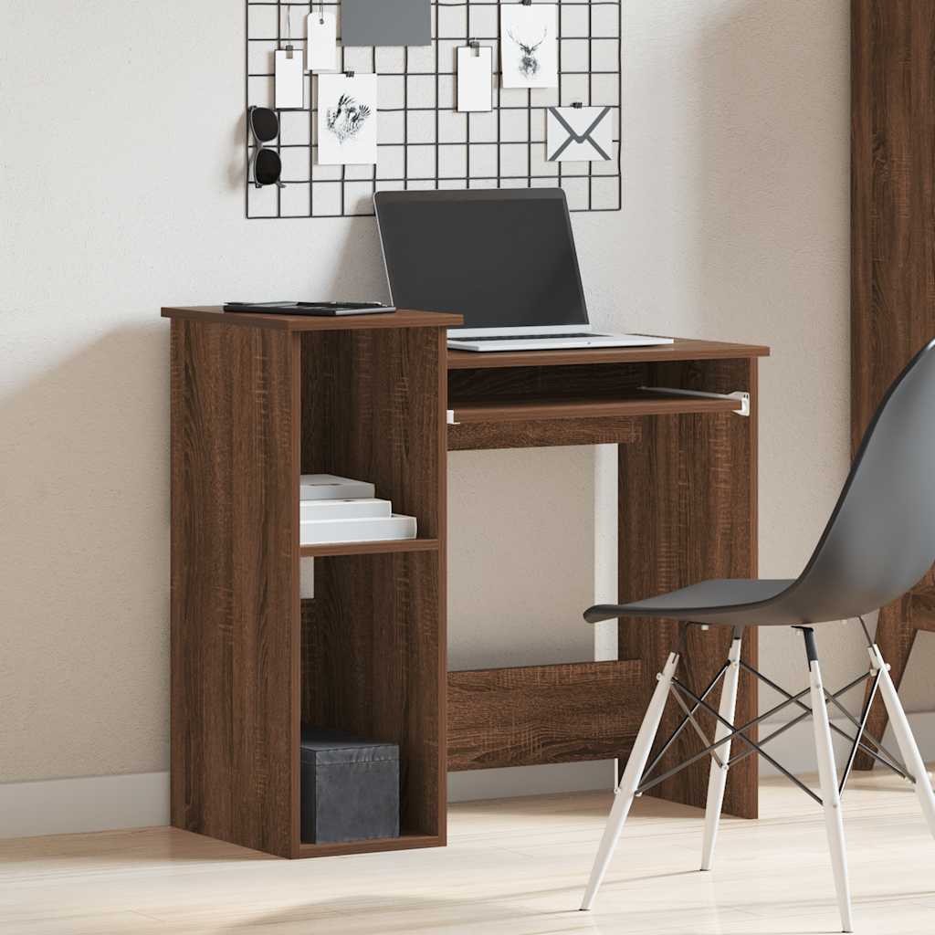 Vidaxl bureau met schappen 84x40x78 cm bewerkt hout bruineikenkleur