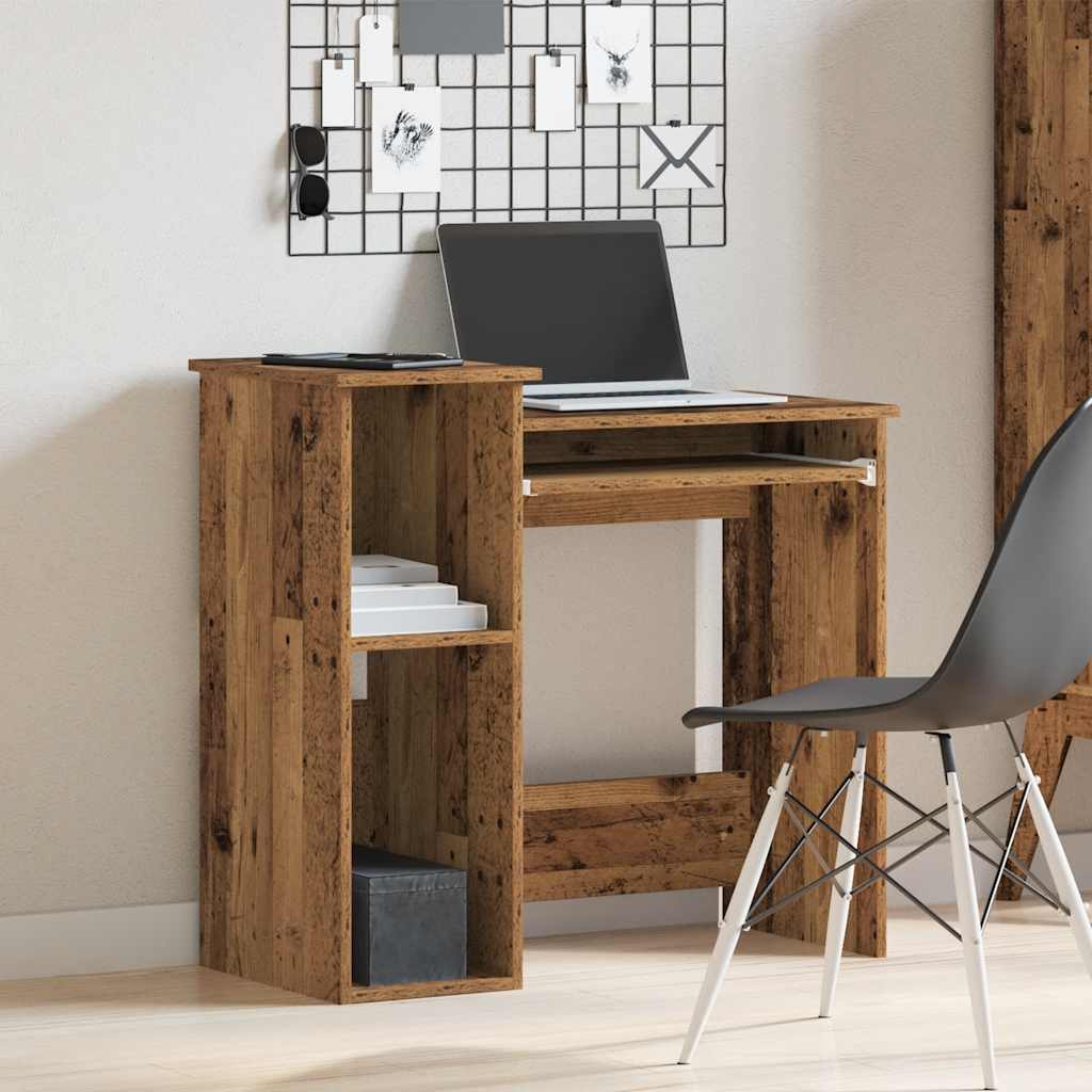 Vidaxl bureau met schappen 84x40x78 cm bewerkt hout oud houtkleurig