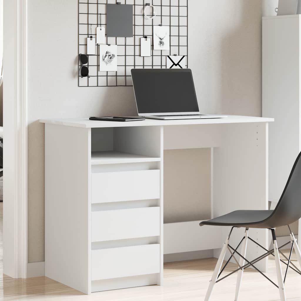 Vidaxl bureau 102x50x75 cm bewerkt hout wit