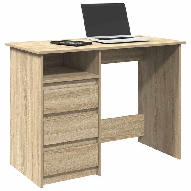Vidaxl bureau 102x50x75 cm bewerkt hout sonoma eikenkleurig