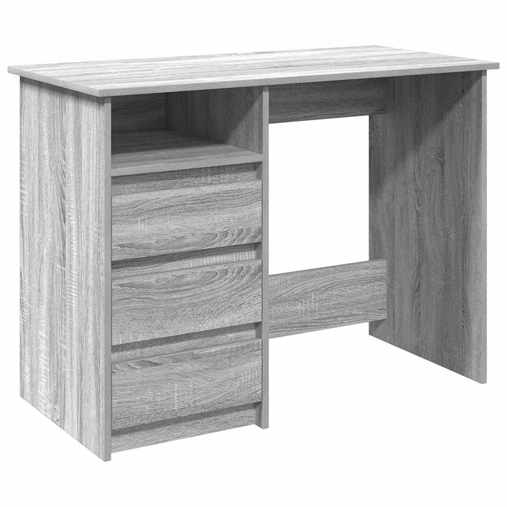 Vidaxl bureau 102x50x75 cm bewerkt hout grijs sonoma eikenkleurig