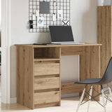 Vidaxl bureau 102x50x75 cm bewerkt hout artisanaal eikenkleurig