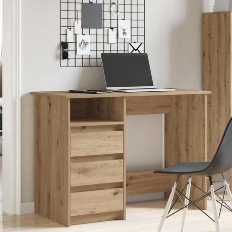 Vidaxl bureau 102x50x75 cm bewerkt hout artisanaal eikenkleurig