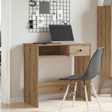 Vidaxl bureau 80x40x75 cm bewerkt hout artisanaal eikenkleurig