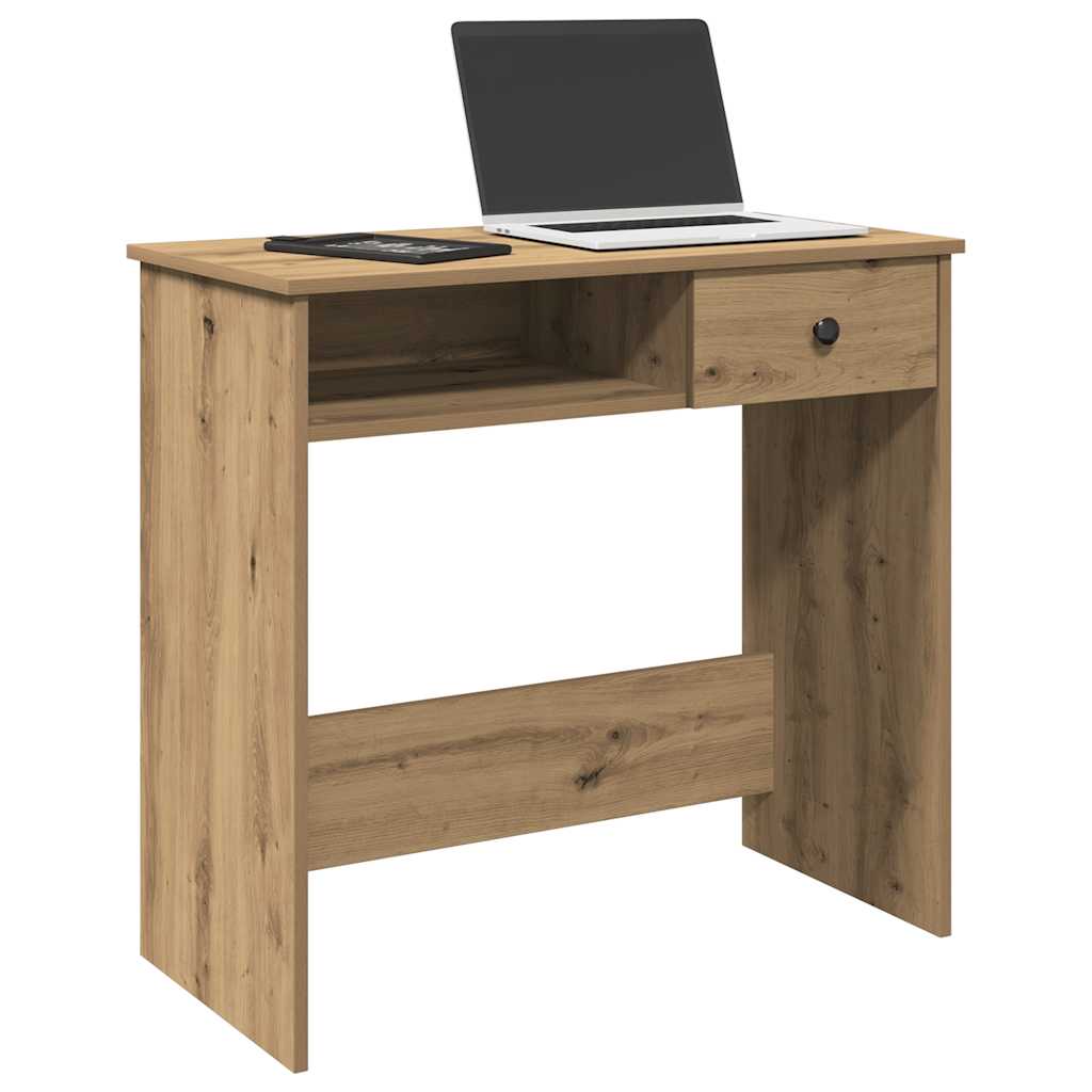 Vidaxl bureau 80x40x75 cm bewerkt hout artisanaal eikenkleurig