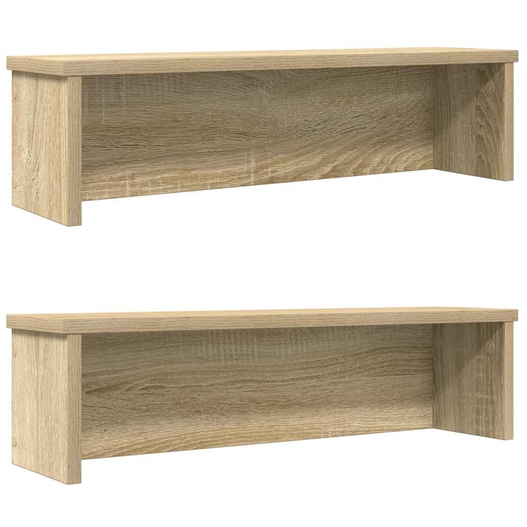 VidaXL Küchenregale stapelbar 2 Stück 60x15x16 cm Sonoma-Eiche-farbig