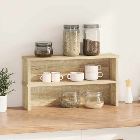 VidaXL Küchenregale stapelbar 2 Stück 60x15x16 cm Sonoma-Eiche-farbig