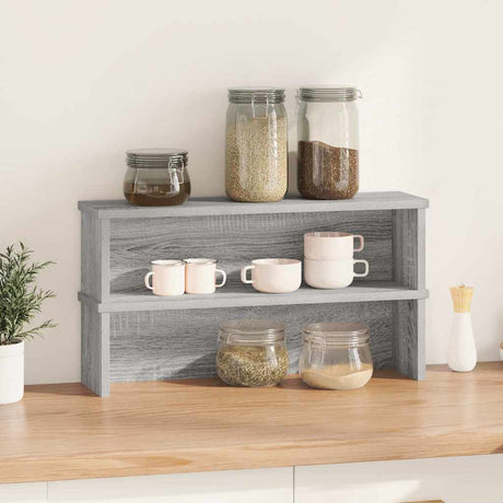 Vidaxx Küchenregale stapelbar 2 Stück 60x15x16 cm graue Sonoma-Eiche