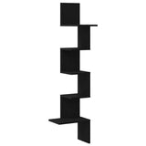 Vidaxl hoekwandschap 32x32x127,5 cm bewerkt hout zwart