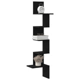 Vidaxl hoekwandschap 32x32x127,5 cm bewerkt hout zwart