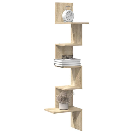 Vidaxl hoekwandschap 32x32x127,5 cm bewerkt hout sonoma eikenkleurig