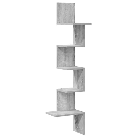 Vidaxl hoekwandschap 32x32x127,5 cm bewerkt hout grijs sonoma eiken
