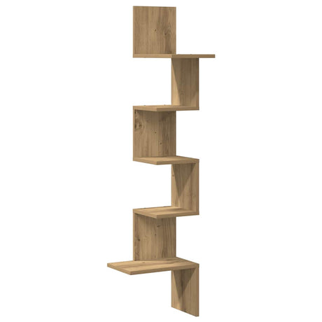 Vidaxl hoekwandschap 32x32x127,5 cm bewerkt hout artisanaal eiken